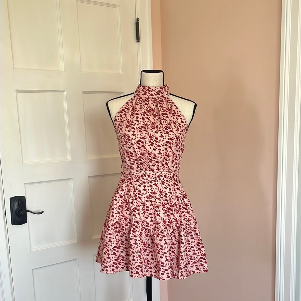 Floral Halter Neck Dress
